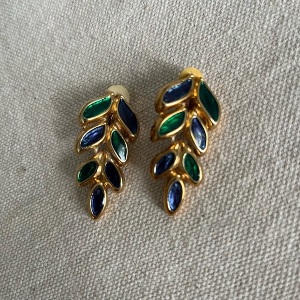Erwin Pearl Vintage Enamel‎ Drop Earrings